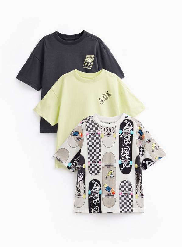 Skate Hard T-Shirts 3 Pack 8 years